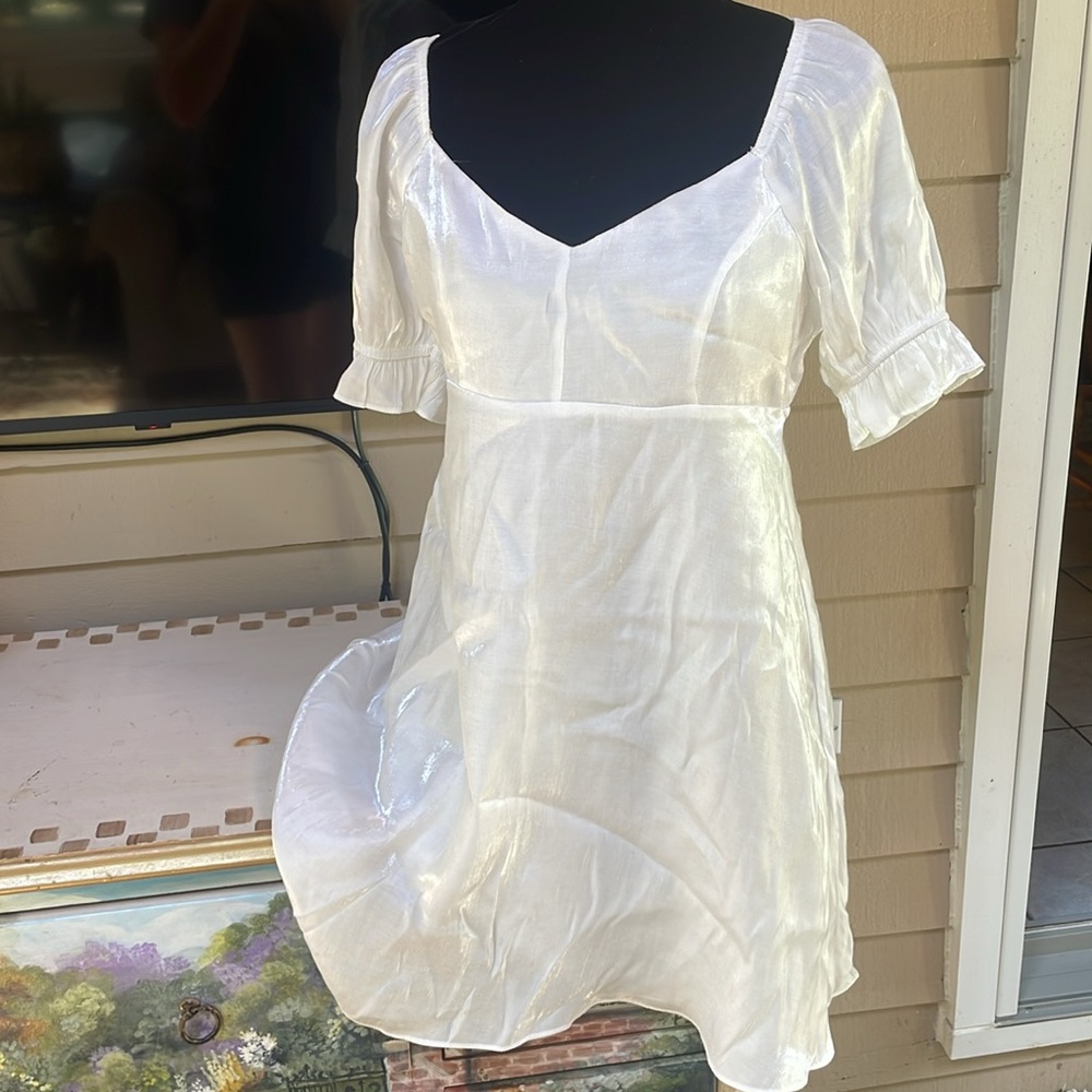 Altar'd State White Satin Dress